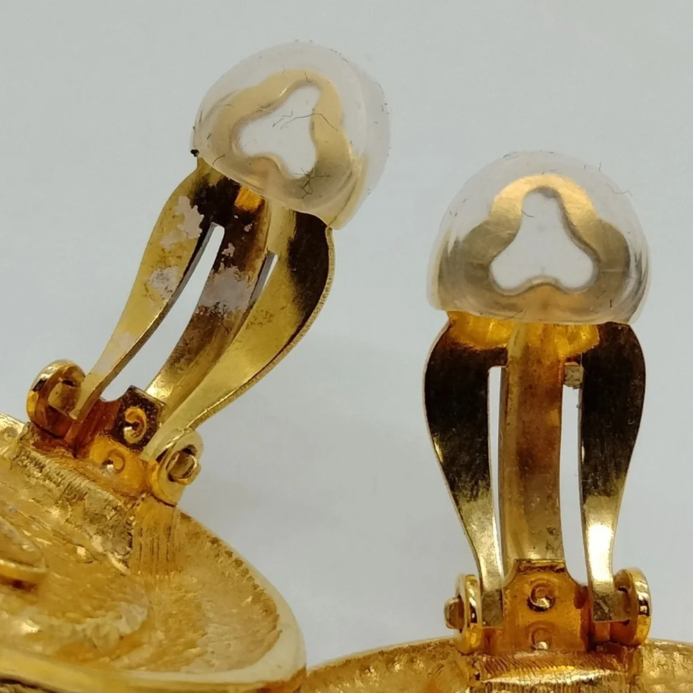 Chanel Blue Stone Clip On Earrings